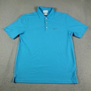 Greg Norman Polo Shirt Mens Size Large Blue Golf Casual Short Sleeve *